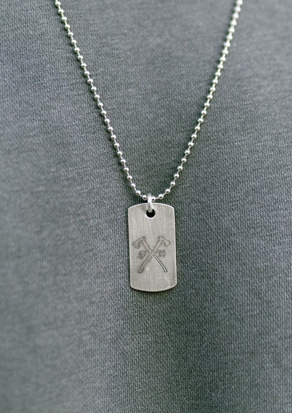 Austin Dog Tag Necklace Silver