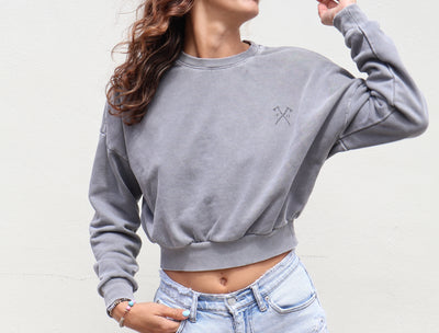 Vintage Washed Cropped Sweatshirt