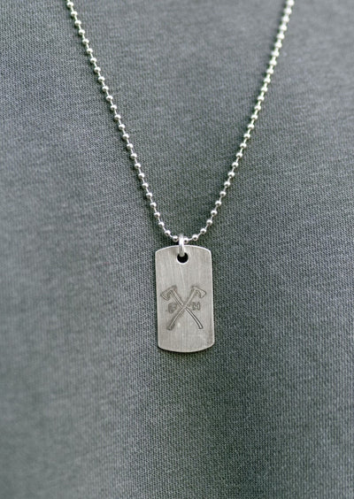 Firehouse Silver Dog Tag Necklace